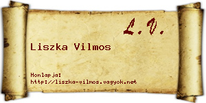 Liszka Vilmos névjegykártya